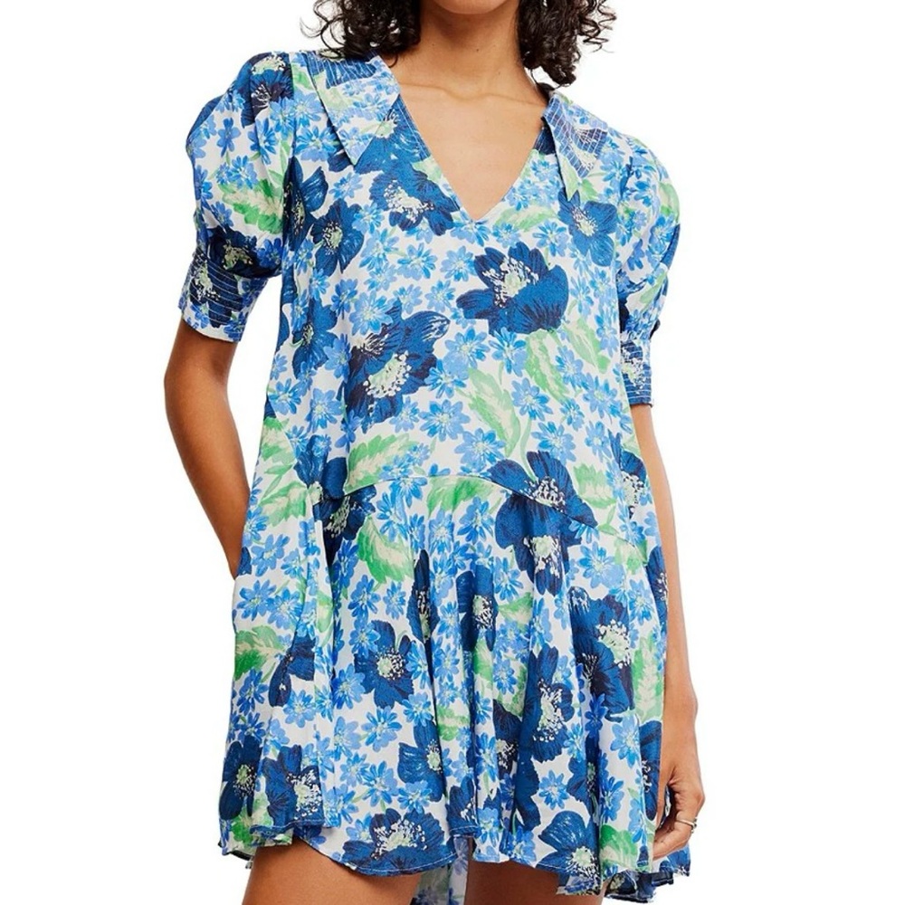 NWT Free People Moon Chaser Floral Mini Dress Boho Carefree Romantic Flowy